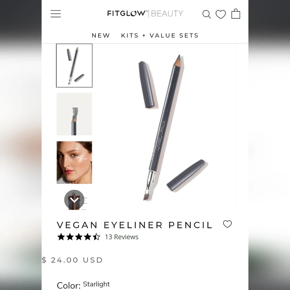 👁️ FitGlow Beauty Vegan Eyeliner in Starlight Gray